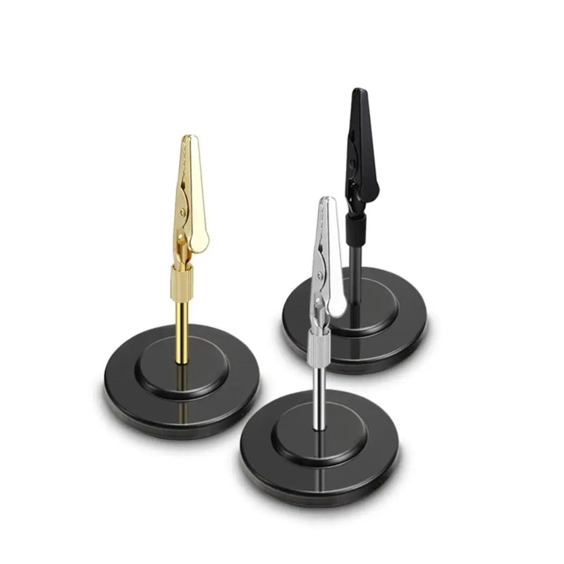 Black 8cm Stainless Steel Table Number Holders 4 Pcs Desktop Photo Card Clip - Image 2