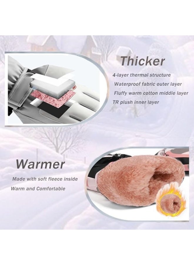 قفازات الشتاء قفازات البرد ، قفازات الثلج ، قفازات التزلج للسيدات على شاشة لمس ، قفازات مقاومة للماء للحفاظ على الحرارة ، قابلة للتعديل ، مناسبة لركوب الدراجات ، تسلق الجبال ، قيادة السيارة ، التزلج - Image 5