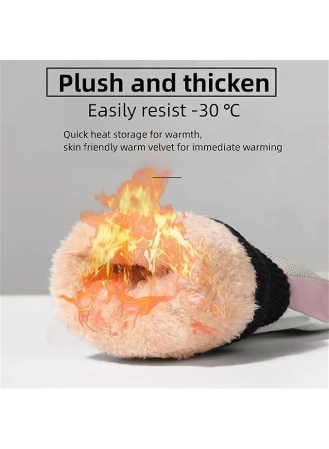 قفازات الشتاء قفازات البرد ، قفازات الثلج ، قفازات التزلج للسيدات على شاشة لمس ، قفازات مقاومة للماء للحفاظ على الحرارة ، قابلة للتعديل ، مناسبة لركوب الدراجات ، تسلق الجبال ، قيادة السيارة ، التزلج - Image 4