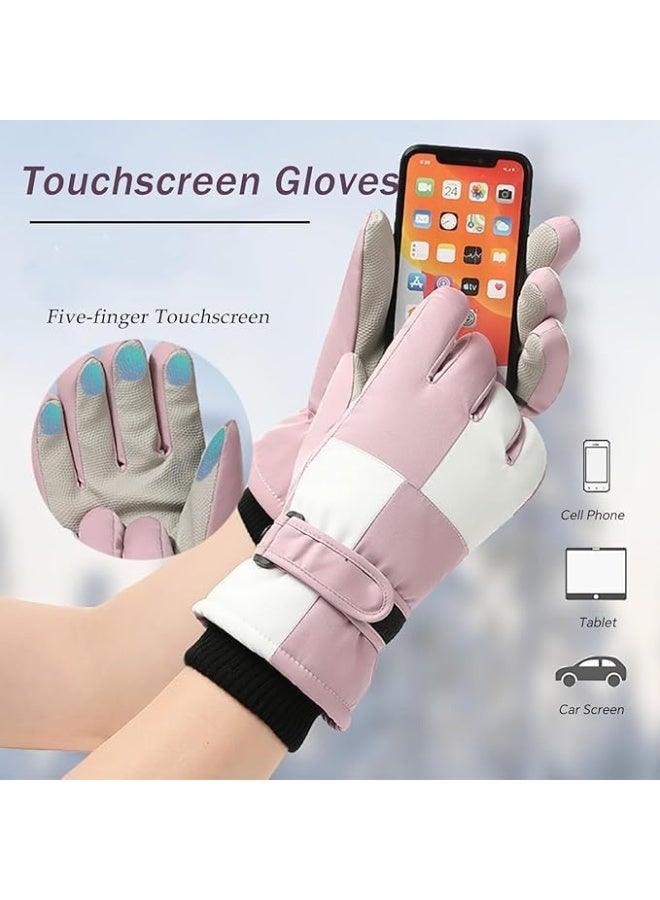 قفازات الشتاء قفازات البرد ، قفازات الثلج ، قفازات التزلج للسيدات على شاشة لمس ، قفازات مقاومة للماء للحفاظ على الحرارة ، قابلة للتعديل ، مناسبة لركوب الدراجات ، تسلق الجبال ، قيادة السيارة ، التزلج - Image 3