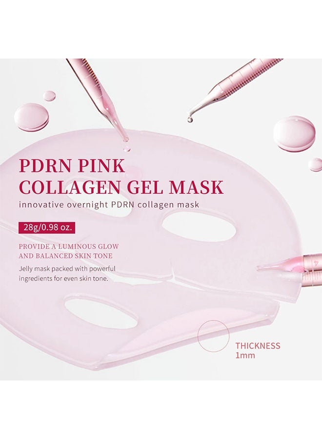 BARUBT Pdrn Pink Collagen Gel Mask，Salmon DNA PDRN pink collagen jelly gel mask overnight face mask for glass glow skin elasticity hydrating firming and moisturizing korean skincare 28g 4ea - Image 5