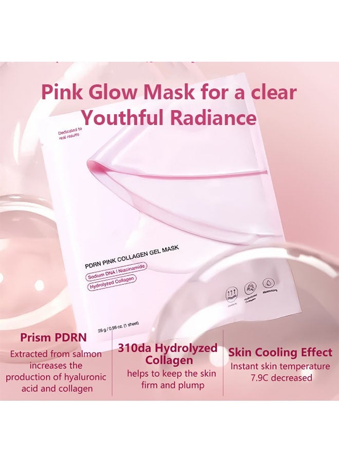 BARUBT Pdrn Pink Collagen Gel Mask，Salmon DNA PDRN pink collagen jelly gel mask overnight face mask for glass glow skin elasticity hydrating firming and moisturizing korean skincare 28g 4ea - Image 2