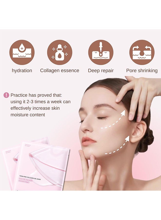BARUBT Pdrn Pink Collagen Gel Mask，Salmon DNA PDRN pink collagen jelly gel mask overnight face mask for glass glow skin elasticity hydrating firming and moisturizing korean skincare 28g 4ea - Image 3