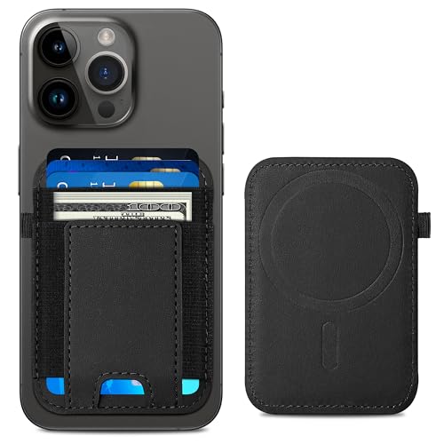 ExtreLife For Magsafe Wallet, Strongest Magnetic Wallet for iPhone 17/16/15/14/13/12 Series, for Magsafe Card Holder with 2 Card Slots, RFID Blocking, Vegan Leather, Hold 7 Cards, Slim, Black - Image 1