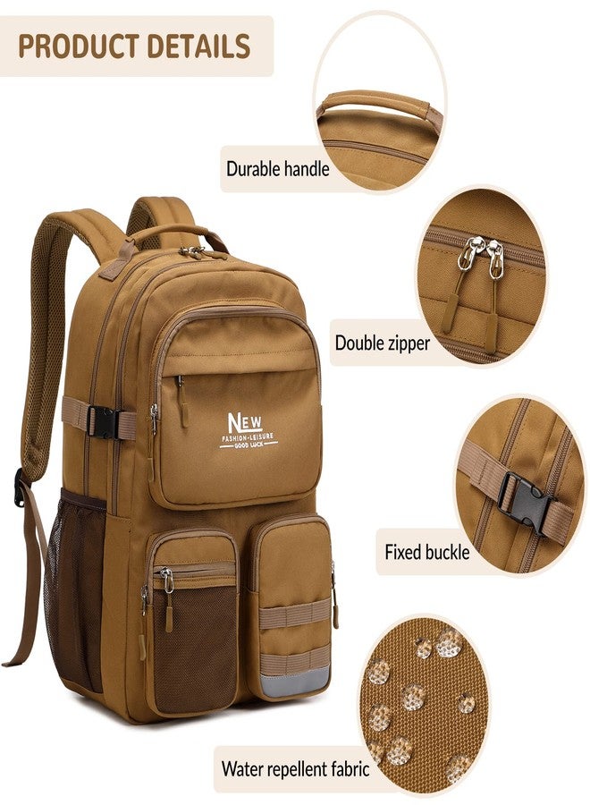El-fmly Water Resistant Backpack for Teen Girls Boys Students, Casual Multi Pockets Daypack with 15.6 inch Laptop pocket for Travel School College (Dark Green) - Image 4