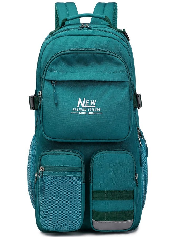 El-fmly Water Resistant Backpack for Teen Girls Boys Students, Casual Multi Pockets Daypack with 15.6 inch Laptop pocket for Travel School College (Dark Green) - Image 1