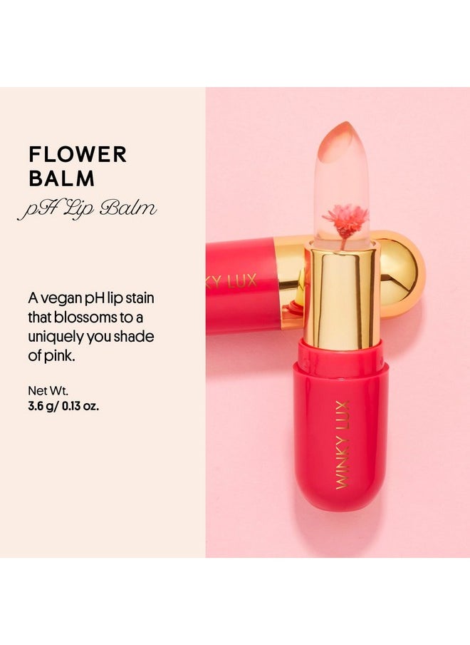 Winky Lux - Winky Lux Flower Balm, pH Lip Balm, Color Changing Lipstick and Tinted Lip Balm Stain, Vegan & Cruelty Free Lip Balm, Hydrate & Plump, Sheer Pink Lipstick, Pink Flower - Image 1