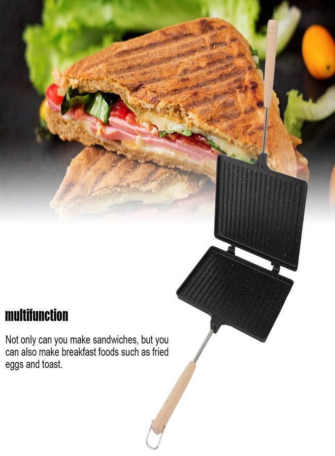 Zerodis Hand Sandwich Maker,Nonstick Double Sided Sandwich Baking Pan Panini Presser Flip Grill Pan Home Breakfast Toaster for Pancakes Toast Omelets - Image 3