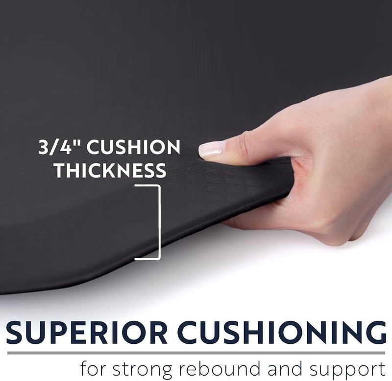KANGAROO Thick Ergonomic Anti Fatigue Mats for Kitchen Floor, Cushioned Standing Office Desk Mat, Waterproof Scratch Resistant Topside, Supportive All Day Comfort Padded Foam Rugs, 20x32, Black - Image 2