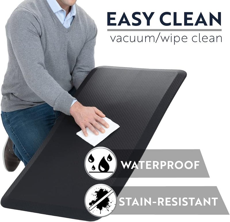 KANGAROO Thick Ergonomic Anti Fatigue Mats for Kitchen Floor, Cushioned Standing Office Desk Mat, Waterproof Scratch Resistant Topside, Supportive All Day Comfort Padded Foam Rugs, 20x32, Black - Image 4