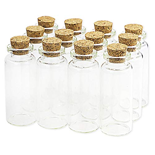 SUPERLELE DIY Crafts Mini Glass Jars Bottles with Cork Stoppers Decoration Small Glass Bottles Favours,Mini Vials Cork,Message Vial Cork, Wedding Decoration,Party Favours (Pack Of 32 Bottles, Wishing Bottles) - Image 5