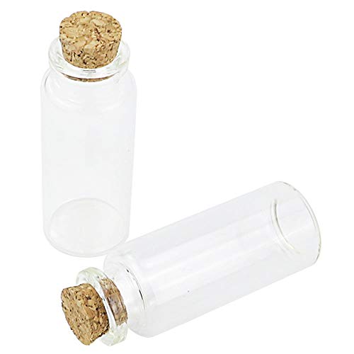 SUPERLELE DIY Crafts Mini Glass Jars Bottles with Cork Stoppers Decoration Small Glass Bottles Favours,Mini Vials Cork,Message Vial Cork, Wedding Decoration,Party Favours (Pack Of 32 Bottles, Wishing Bottles) - Image 4