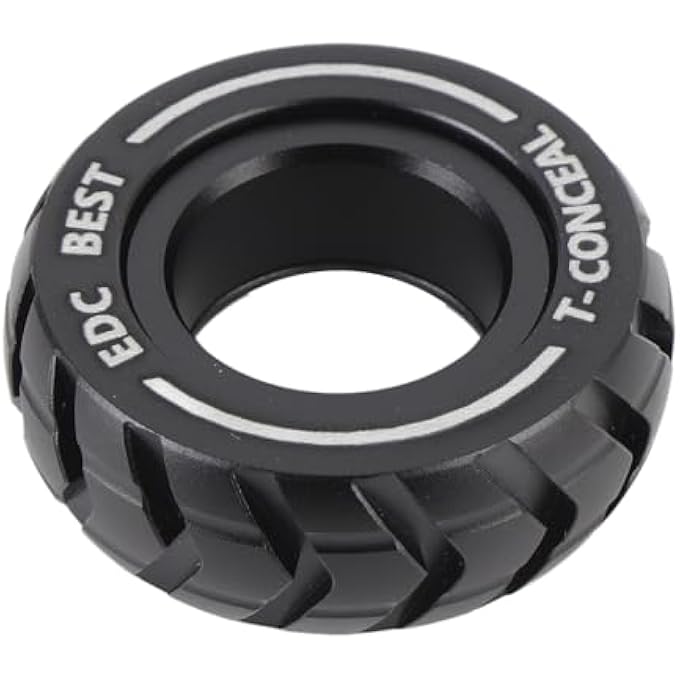Sunisfa Metal Slider Finger Ring Toy, Stress Relief, Decompression, Car Tire Shape, Handcrafted Tribute, Attention Improvement, Meditation, Aluminum Alloy Toy for Travel, Work Breaks - Image 1