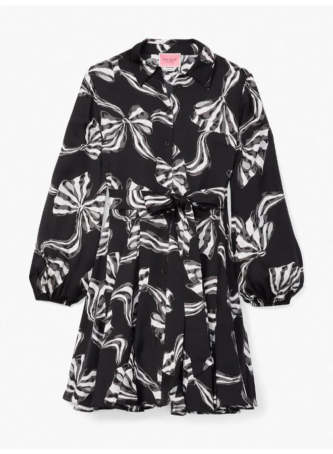 كيت سبيد Bow-Tiful Silk-Blend Twill Shirtdress