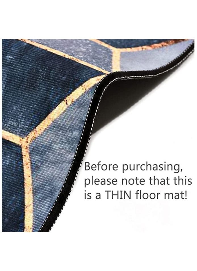 MahMir Kitchen Rug Mat Set-Cushioned Anti-Fatigue Runner Floor Comfort mats-kitchen rugs 2 pcs Set-Help relieve pressure while cooking-Non-slip Mat for all Rooms & Bathrooms too ( Black Marble )  - Image 4