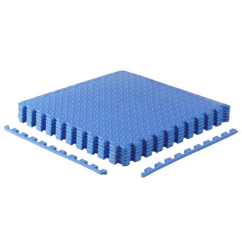 CAP Barbell 1/2-Inch Interlocking EVA Foam Exercise Puzzle Mat Home Gym Flooring - 1 Pack | 24" x 24" x 1/2" | Diamond Pattern - Blue - Image 1