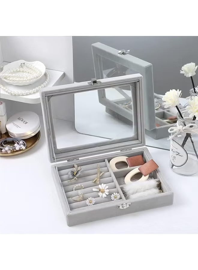 BARIQ.HOMES Jewelry Organizer for Rings, Earrings, Necklaces - Jewelry Box, Travel Jewelry Bag for Women, Jewelry and Accessories Storage Organizer - grey - Image 5