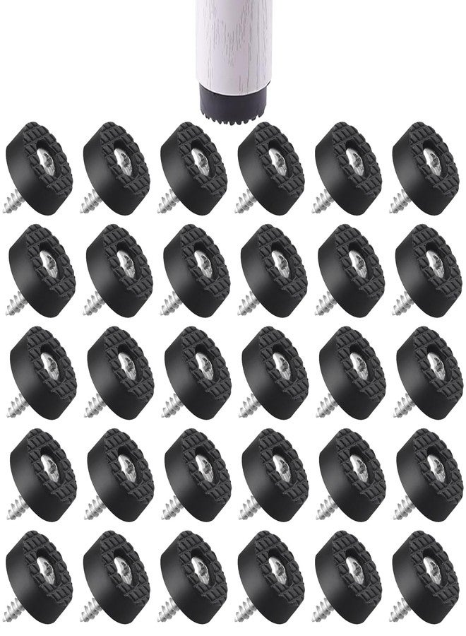 YUISI Round Rubber Furniture Leg Pads (30 Pack) - 0.7 Inch Screw On Anti-Slip Floor Protectors, Noise Reducing Chair Leg Pads for Desk, Table, Chair, Sofa, and Wood Floor Protection - Image 1