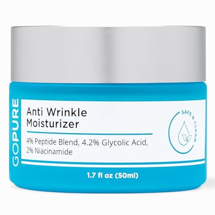 goPure Glyco-Peptide Anti Wrinkle Face Cream - Hyaluronic Acid Moisturizer for Face with Glycolic Acid, Peptides, and Vitamin E - Hydrating Facial Moisturizer with Anti-Aging Formula - 1.7 fl oz - Image 5