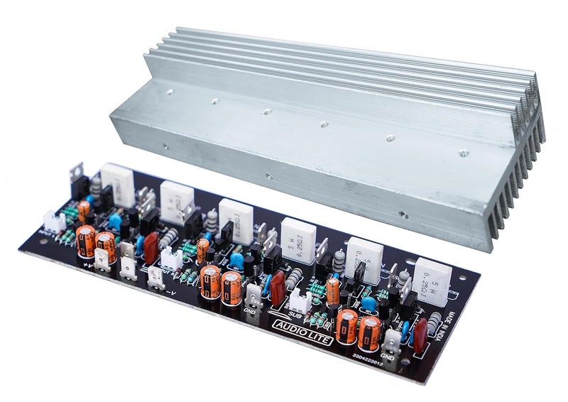 AUDIO LITE 300W RMS 3 Channel Amplifier Board for 2SC5200 + 2SA1943 (Only Driver Section Assembled) (Driver Section + Heat sink) - Image 1