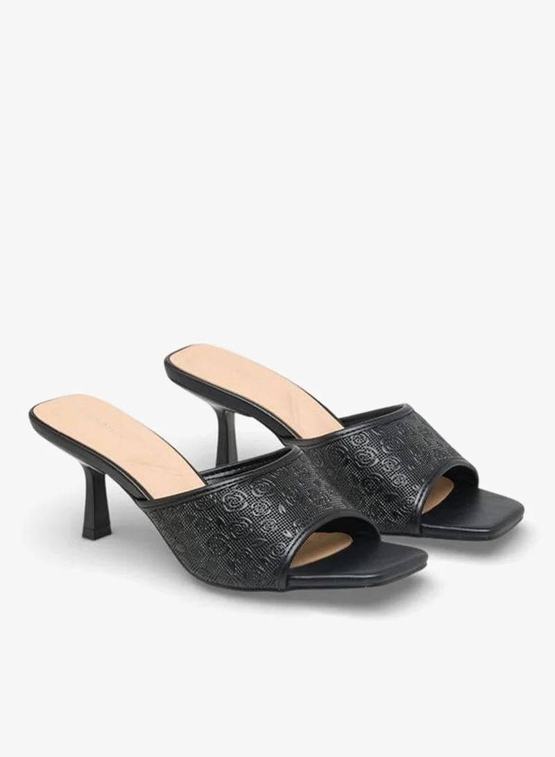 Flora Bella Women Floral Textured Flared Heel Sandals