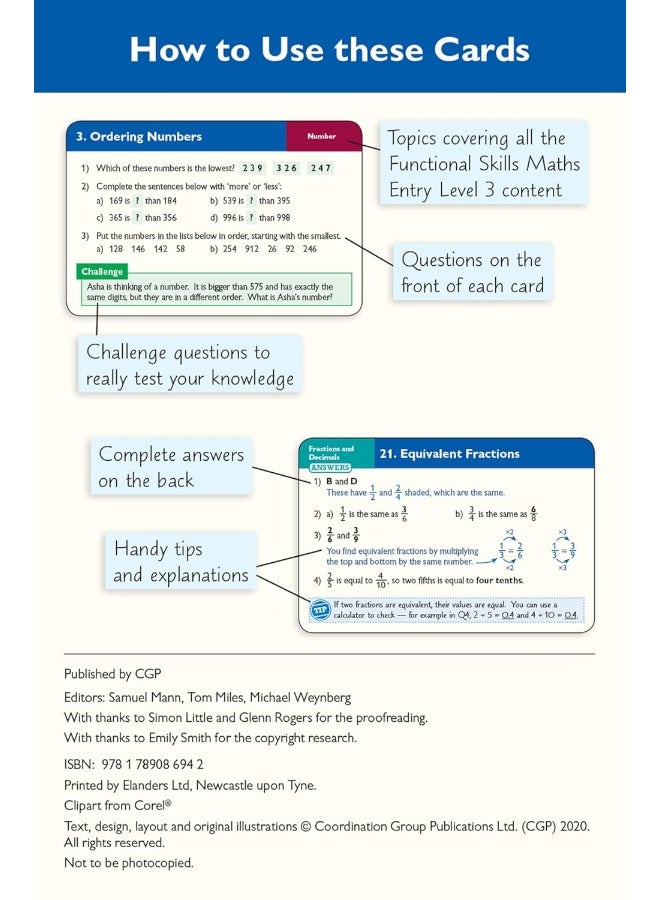Functional Skills Maths Revision Question Cards - Entry Level 3 - Image 3