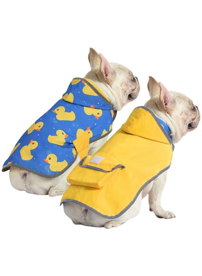 إتش دي إي معطف واق من المطر HDE قابل للعكس للكلاب، معطف واق من المطر بغطاء للرأس، جاكيت واق من المطر للكلاب الصغيرة والمتوسطة والكبيرة، لون أصفر - S - Image 1