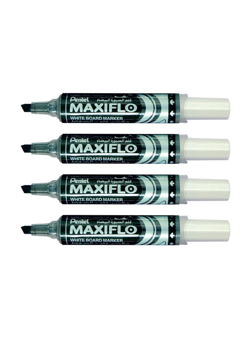 Pentel 4-Piece Maxiflo White Board Marker Black Ink - Image 1