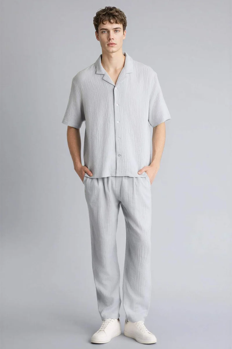 ديفاكتو Relax Fit Cotton Trousers