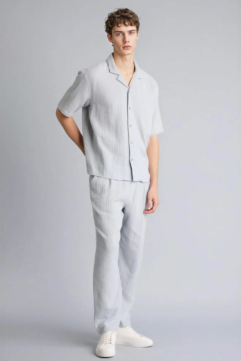 ديفاكتو Relax Fit Cotton Trousers