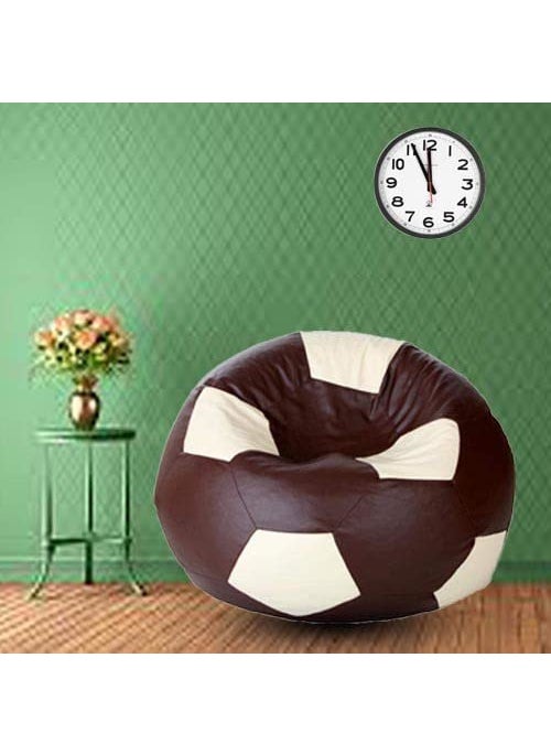 Coaster SHINE Coaster Shine XXL Football Soccerati Bean Bag Cover Only Body Fitter Bean Bag Cover Without Beans Brown Beige  - Image 1