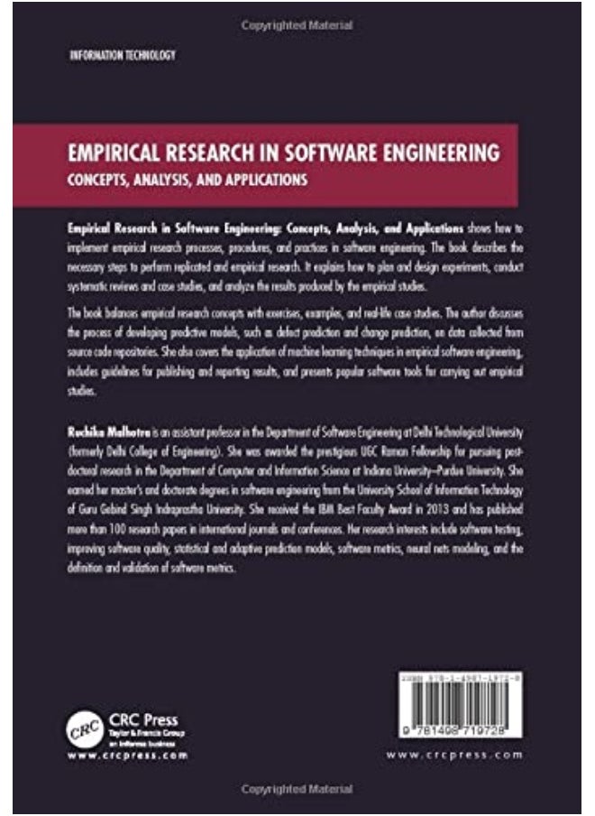 null - Empirical Research in Software Engineering: Concepts, Analysis, and Applications - Image 1