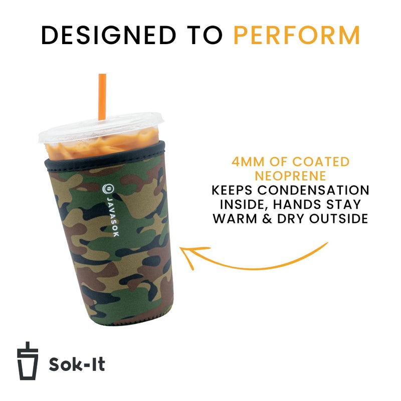 Sok It Sok It Java Sok Iced Coffee & Cold Soda Insulated Neoprene Cup Sleeve (Blue Jean  Medium: 22-28oz) - Image 2