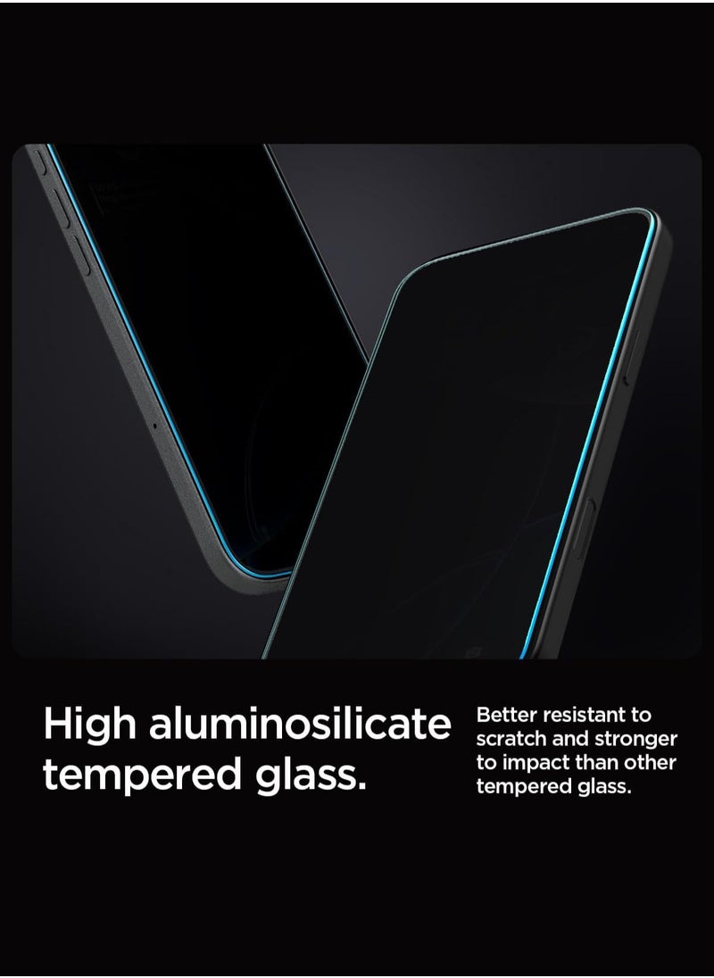 Spigen - GLAStR EZ Fit iPhone 16 PRO PRIVACY Screen Protector [2 PACK] Premium Tempered Glass with Auto Align technology - 2 PACK - Image 1