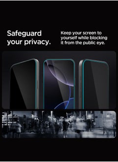 Spigen GLAStR EZ Fit iPhone 16 PRO PRIVACY Screen Protector [2 PACK] Premium Tempered Glass with Auto Align technology - 2 PACK  - Image 5