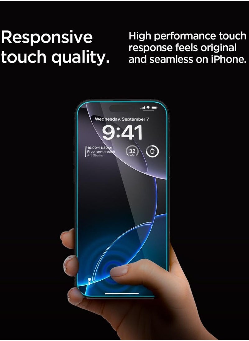 Spigen - GLAStR EZ Fit iPhone 16 PRO PRIVACY Screen Protector [2 PACK] Premium Tempered Glass with Auto Align technology - 2 PACK - Image 1