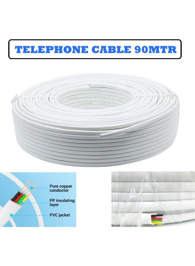 melfi 4 Core Roll Rj11 Flat Telephone Cable - 90 Meter Solid Wire For Reliable Telephone And Data Connections - Image 2