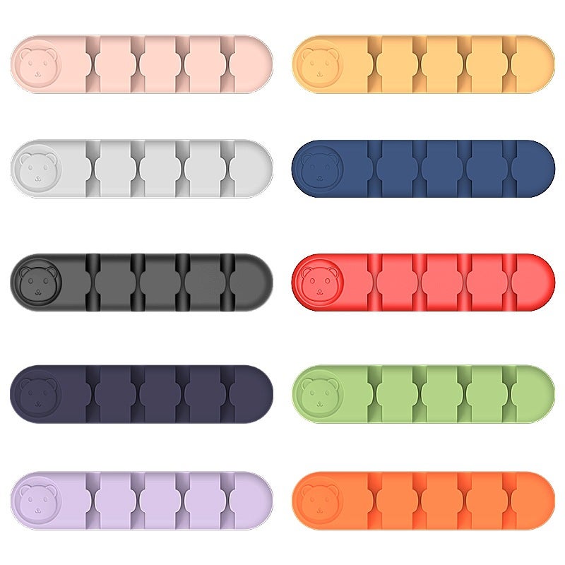 Bear Silicone Desktop Solver Data Cable Finishing Fixed Headset Clamp Wire Storage Artifact Organizer - Image 2