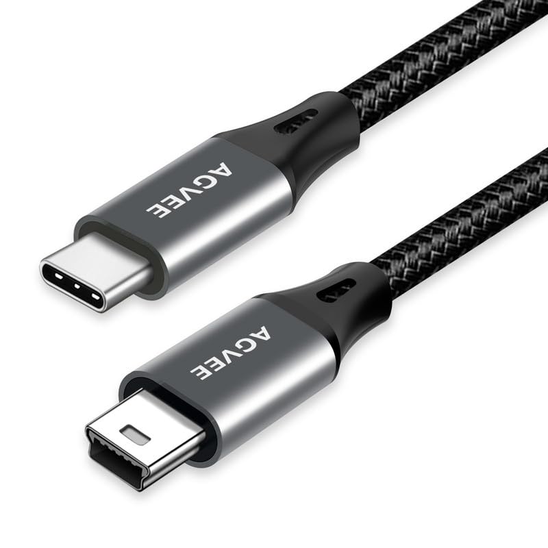 AGVEE 2 Pack 10ft USB-C to Mini USB Cable, Braided Durable Mini-B 5-Pin to Type-C Data Charging Charger OTG Cord for Hero 3+, PS3 Controller, Canon Nikon Camera, GPS, Blue Yeti, Dark Gray - Image 3