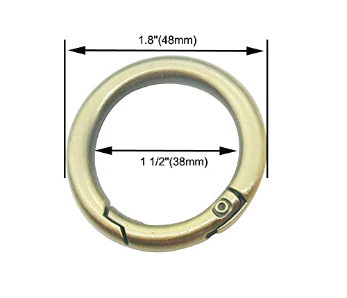 Bobeey 8pcs Brushed Bronze Spring O Ring,Round Carabiner Snap Clip Trigger Spring Keyring Buckle,O Ring for Bags,Purses BBC3 (1 1/2''(3.8cm), Brushed Bronze)… - Image 2