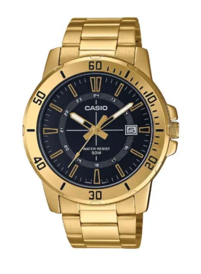 كاسيو ساعة كاسيو للرجال بسوار ستانلس ستيل، موديل MTP VD01G-1C - Image 1