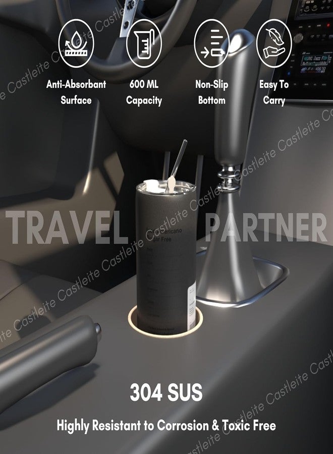 Castleite Sipster Travel Coffee Mug 6 & 8 Hours Hot & Cold 600ML Vacuum Insulated Stainless Steel Sipper with Straw & Spill-Proof Flip Lid, Double Walled - Vogue Portable Companion (Titanium Twilight) - Image 4