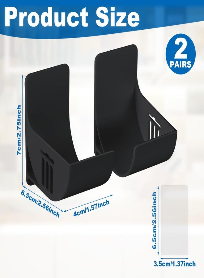 PEUTIER 4pcs 2.5 Inch Small Trash Bag Holder, Plastic Trash Bag Dispenser Roll Holder Wall Mount Shopping Grocery Roll Organizer for Cabinet Kitchen Organization and Storage Rack (Black) - Image 2
