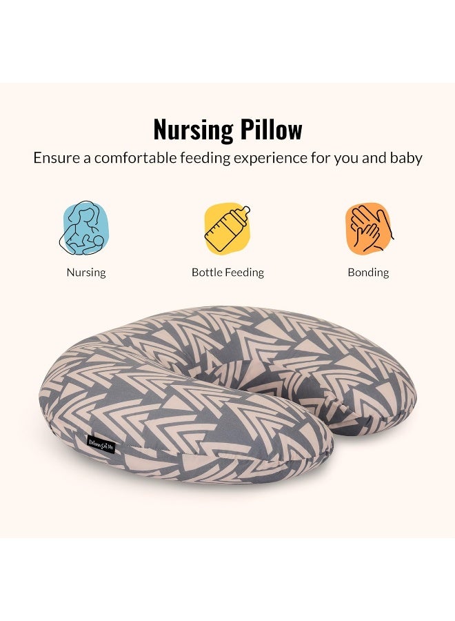 Dream On Me, Beeboo Nursing Pillow & Positioner - Perfect for Breast Feeding & Comforting Baby, Taupe - Image 4