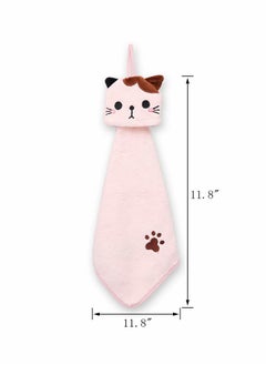 Excefore Cute Hand Towels, 4 Pack Bathroom Towels with Hanging Loop Children Animals Hand Towel, Microfiber Coral Fleece Absorbent Hand Towel for Kitchen Bathroom Bedroom  - Image 5