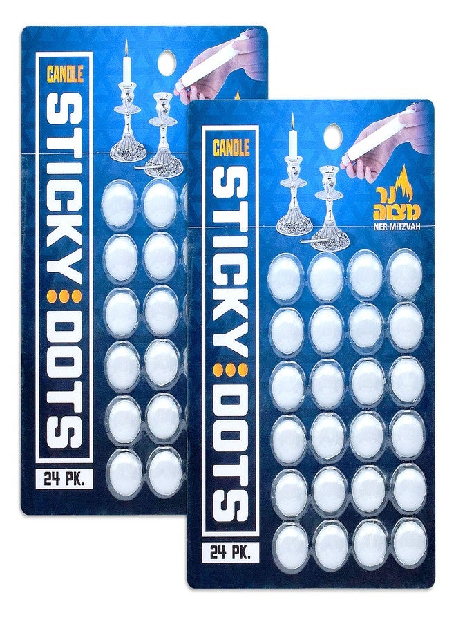 Ner Mitzvah Candle Sticky Dots - Candle Wax Dots - Candle Accessories - 48 Dots - Image 1