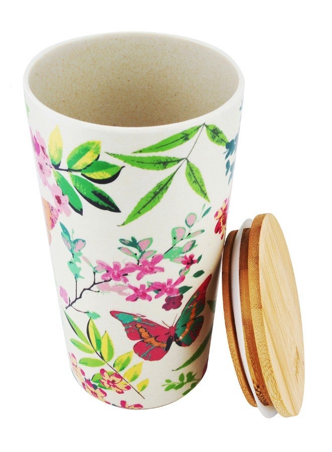 NIBEMINENT Bamboo Fibre Canister White/Pink/Yellow 11x19cm - Image 2