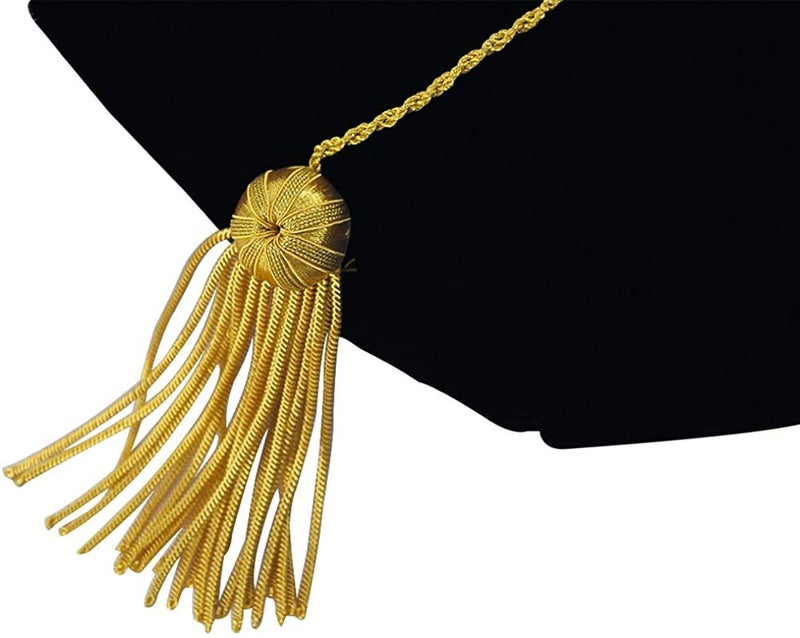 GraduatePro GraduatePro Doctoral Graduation Tam Black Velvet 8-Sided with Gold Bullion Tassel  - Image 2