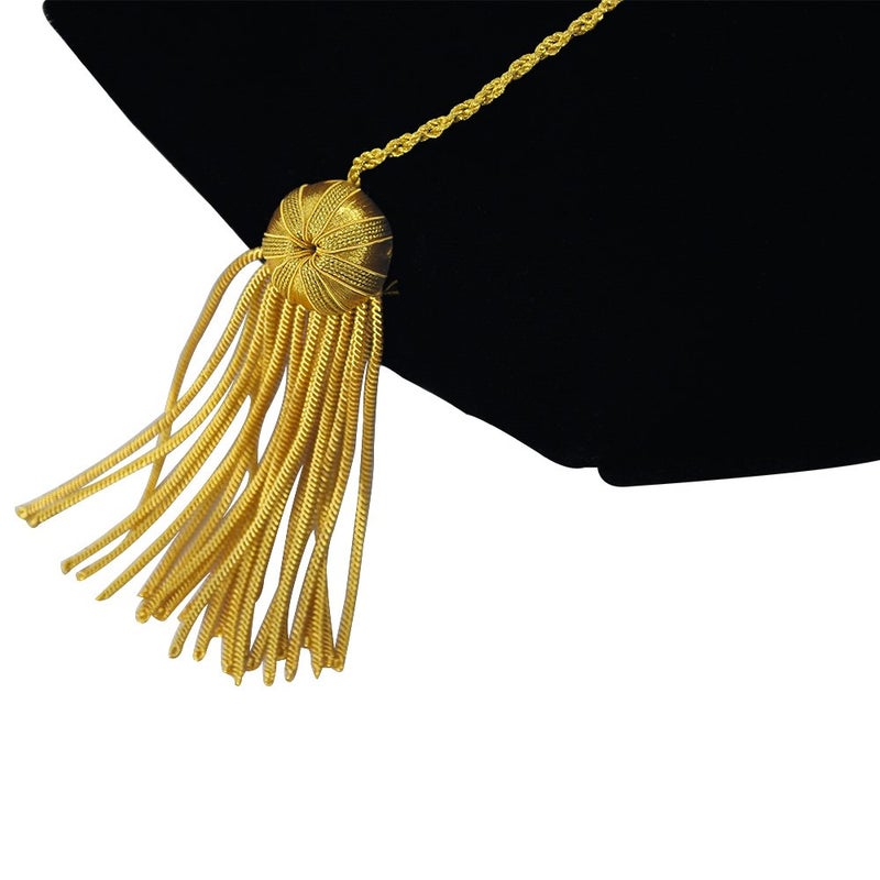 GraduatePro GraduatePro Doctoral Graduation Tam Black Velvet 8-Sided with Gold Bullion Tassel  - Image 5