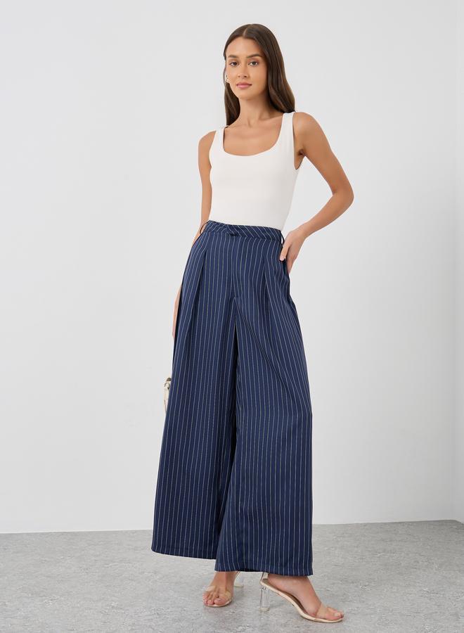 Styli Striped Tailored Wide Leg Pants - Image 1